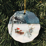 Ceramic Ornament, Tomte in sleigh