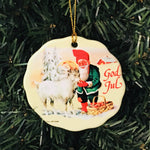 Ceramic Ornament, Tomte with Goat