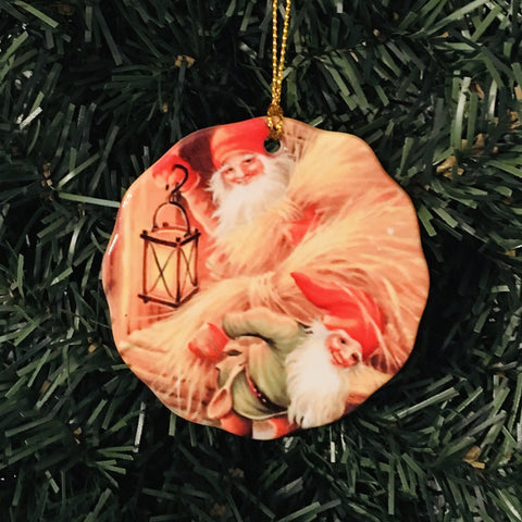 Ceramic Ornament, Tomte with hay