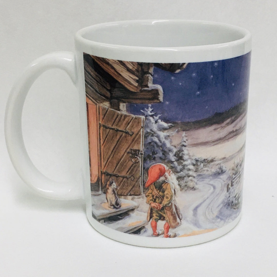 Tomte and cat coffee mug