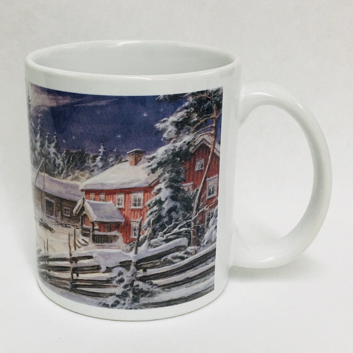 Tomte and cat coffee mug