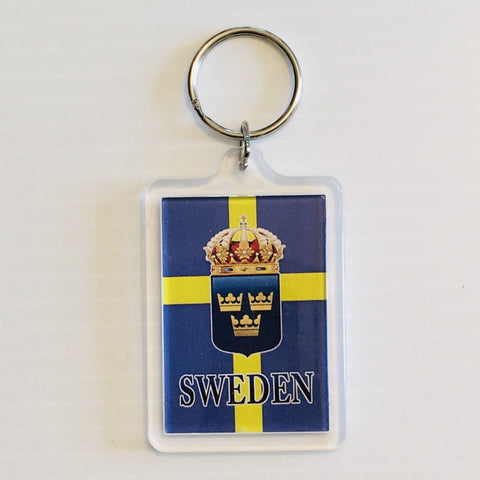Keyring,  Sweden Flag & Crest