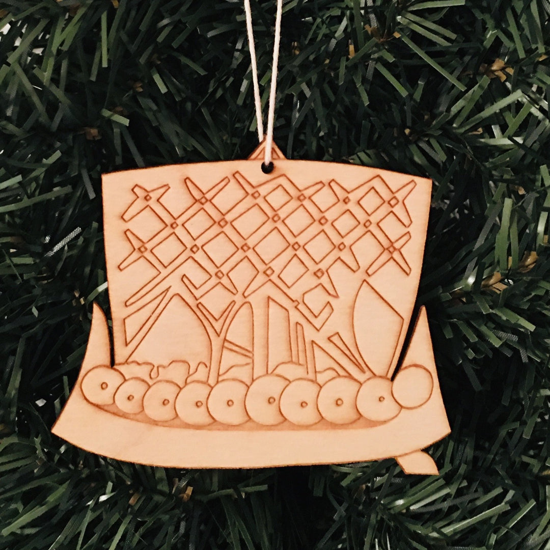 Baltic birch ornament - Viking ship