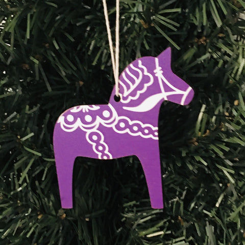 Dala horse ornament - Purple