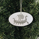 Viking Ship ornament - Silver