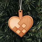 Baltic birch ornament - Heart Basket