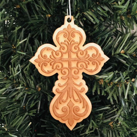 Baltic birch ornament - Cross