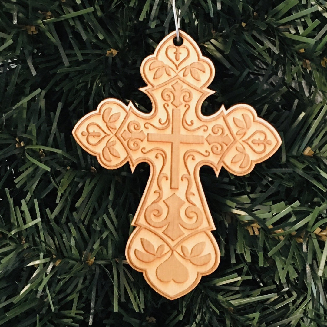 Baltic birch ornament - Cross