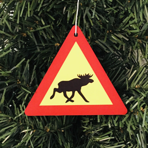 Moose Crossing sign ornament