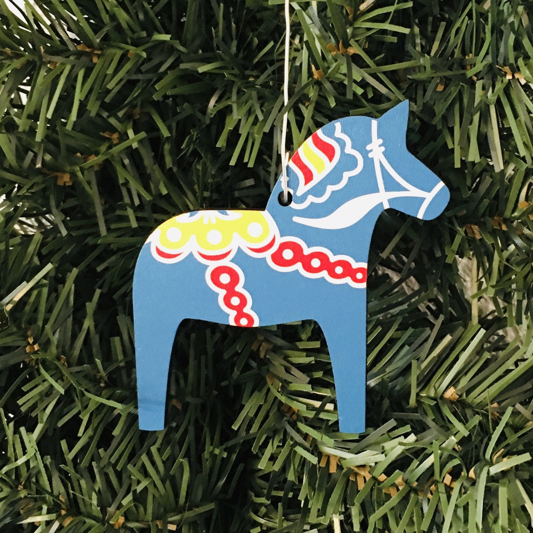 Dala horse ornament - Blue