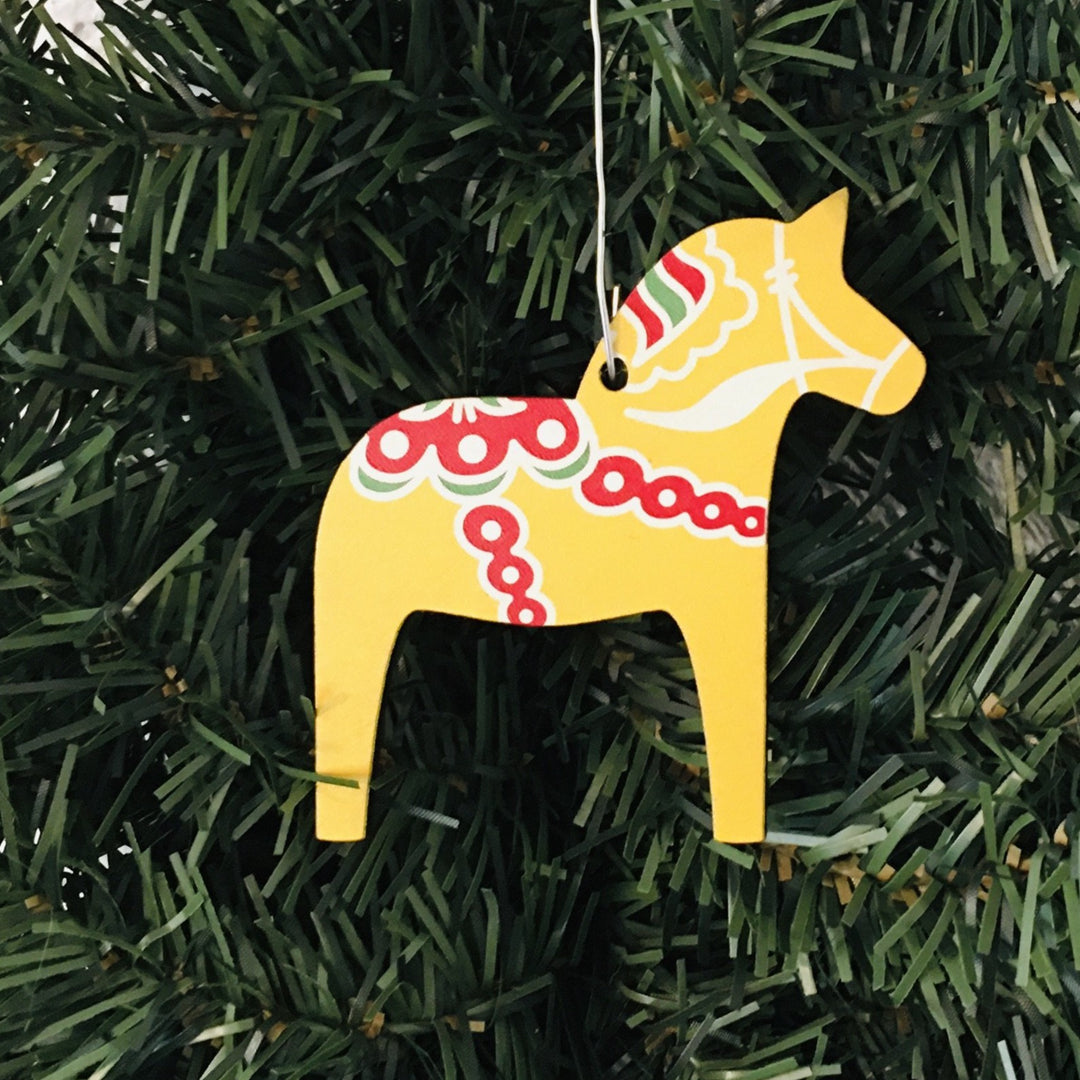 Dala horse ornament - Yellow