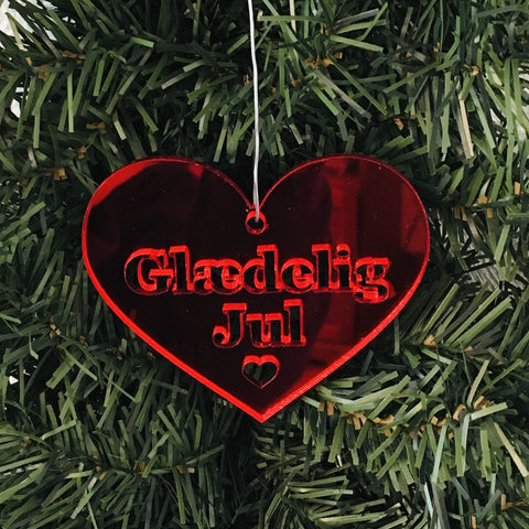 Glædelig Jul Heart Ornament