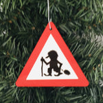 Troll Crossing sign ornament
