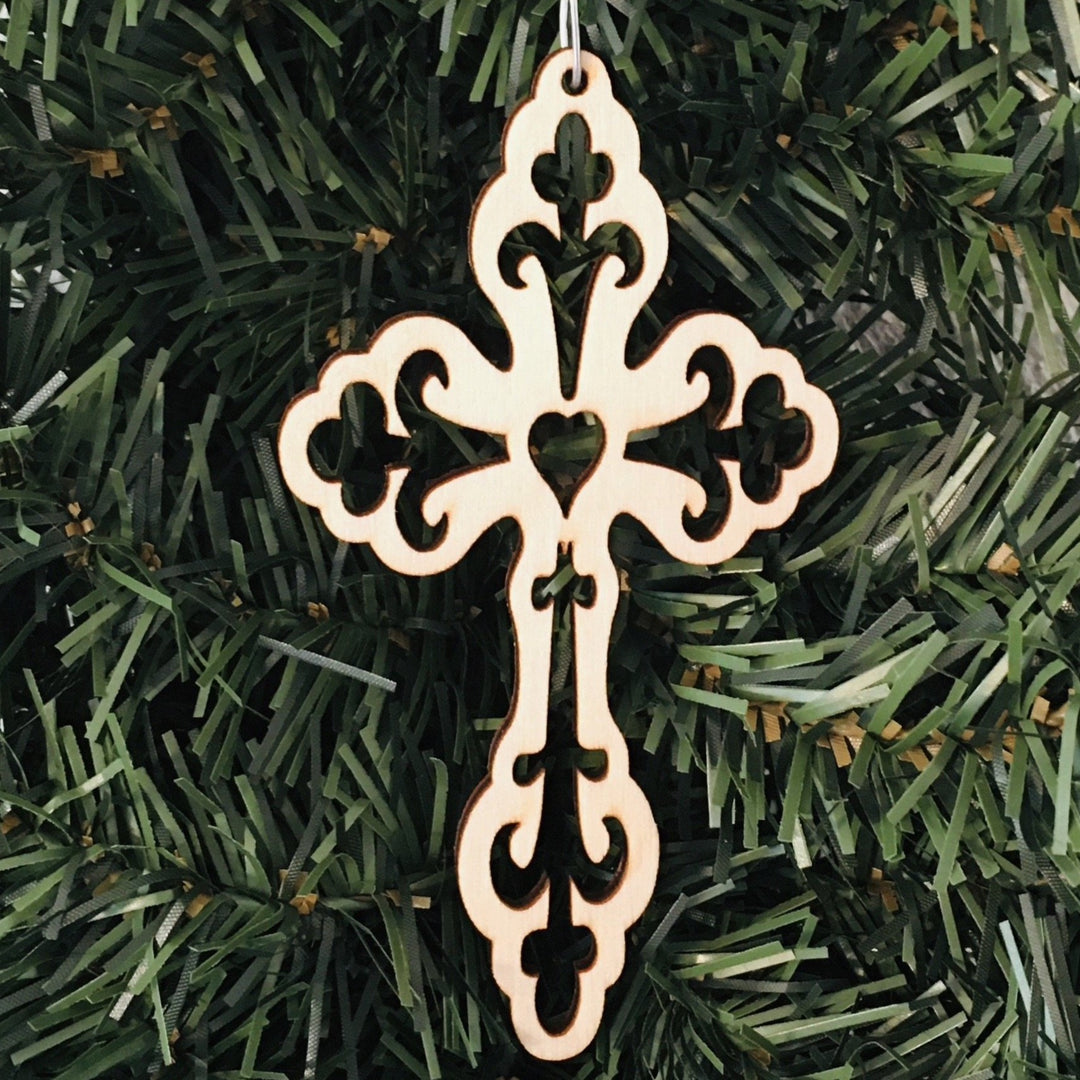 Baltic birch ornament - Cross