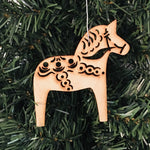 Baltic birch ornament - Dala horse