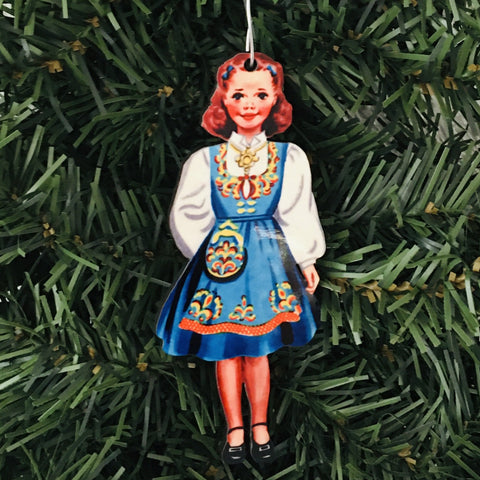 Norwegian Girl in Romerike Bunad Ornament