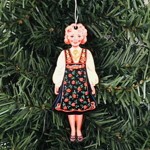 Norwegian Girl in Hallingdal Bunad Ornament