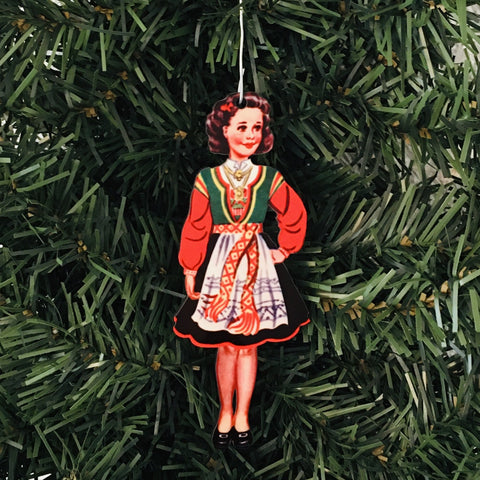 Norwegian Girl in Hordaland Bunad Ornament