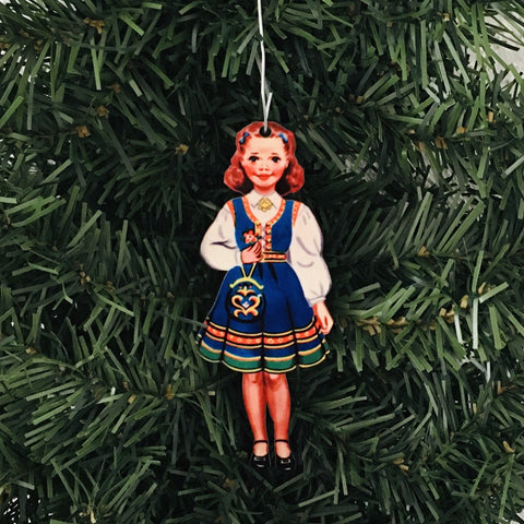 Norwegian Girl in Vestfold Bunad Ornament