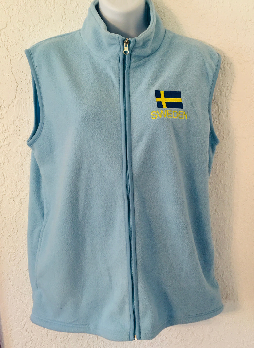 Ladies Fleece Vest - Sweden flag