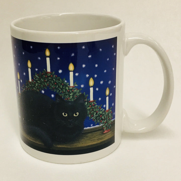 Eva Melhuish Black cat coffee mug