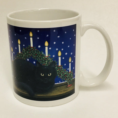 Eva Melhuish Black cat coffee mug