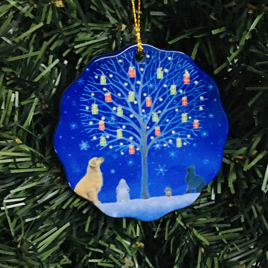 Ceramic Ornament, Eva Melhuish, Pets at gift tree