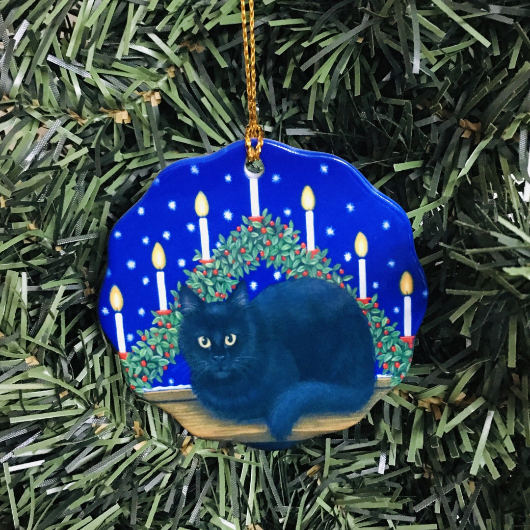 Ceramic Ornament, Eva Melhuish, black cat