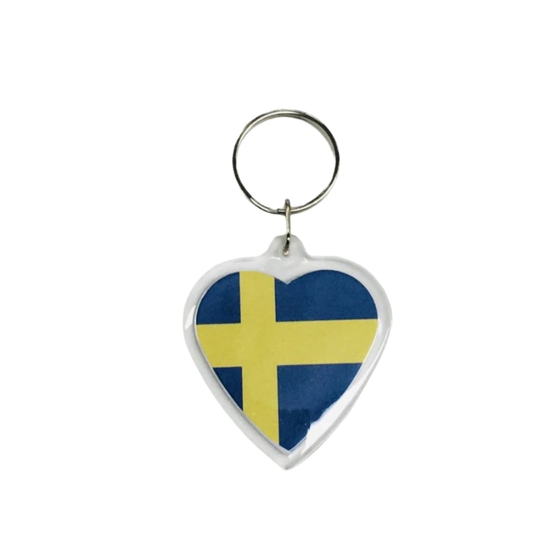 Heart Keyring, Sweden flag