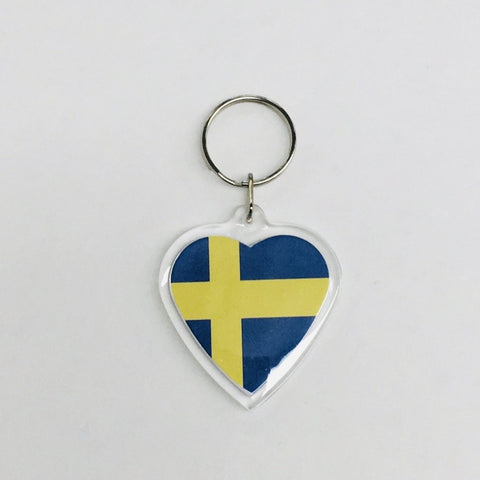 Heart Keyring, Sweden flag