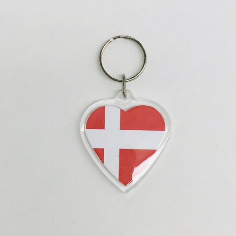 Heart Keyring,  Denmark flag