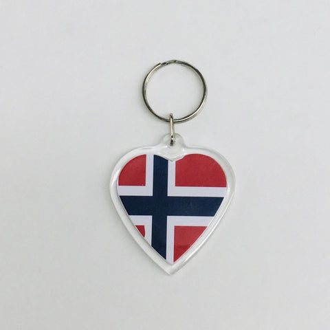 Heart Keyring,  Norway flag