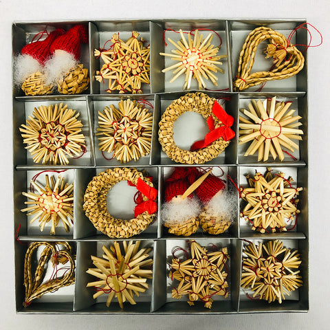 Straw ornament set - 48 pc box