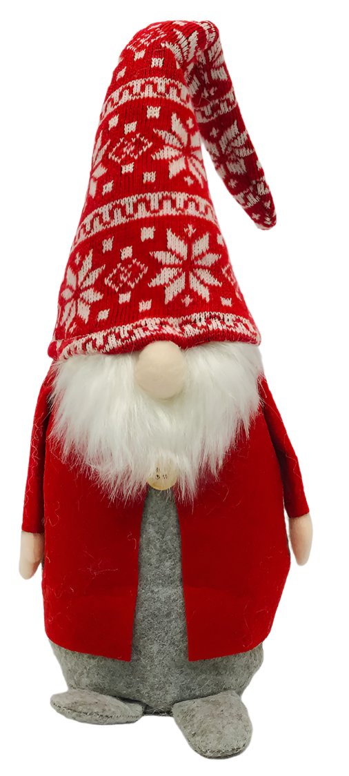 Nordic hat gnome with red jacket