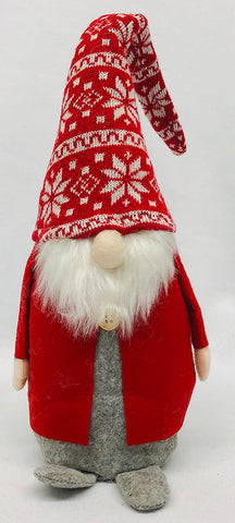 Nordic hat gnome with red jacket