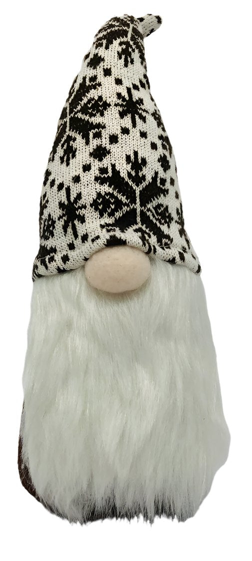 Nordic Gnome with Brown Snowflake Hat