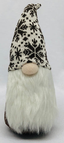 Nordic Gnome with Brown Snowflake Hat