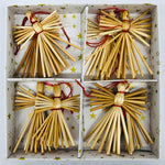 Straw angel ornaments - Box of 8