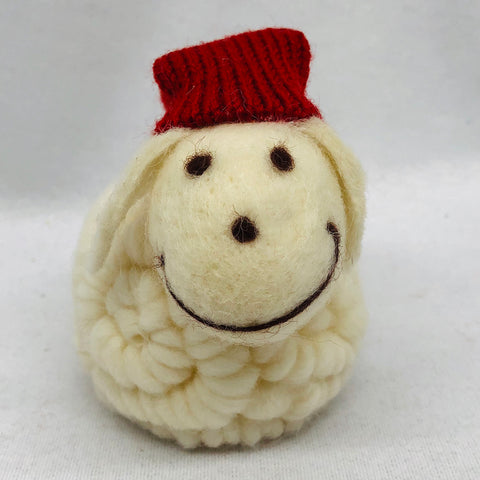 Felt Lamb with Santa hat