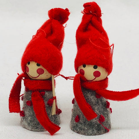 Boy & Girl Gnome Ornament Pair