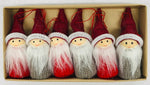 Red & Gray gnome ornaments - Box of 6