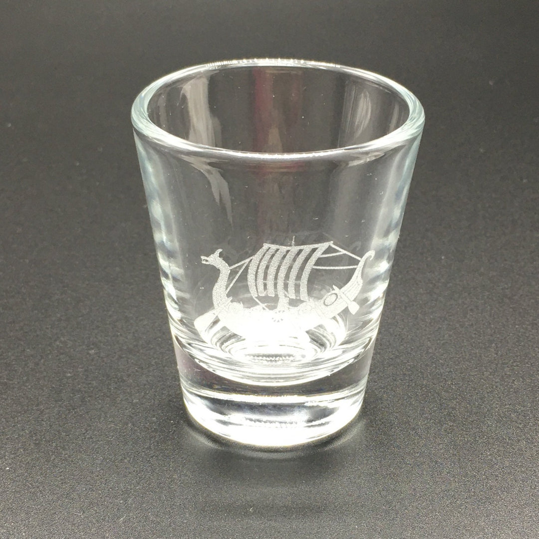 Etched shot glass - Viking ship