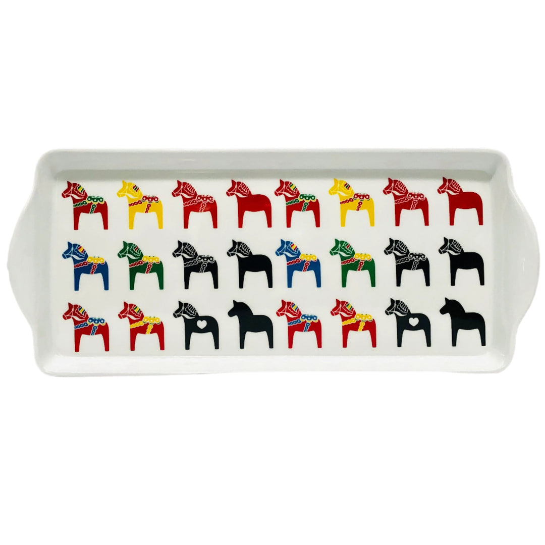 Almond Cake Serving Tray Multi-color Dala horses