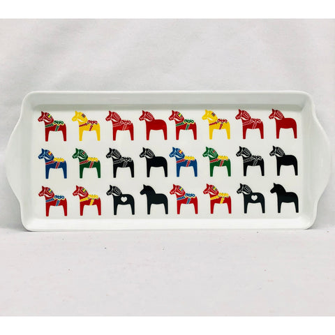 Almond Cake Serving Tray Multi-color Dala horses