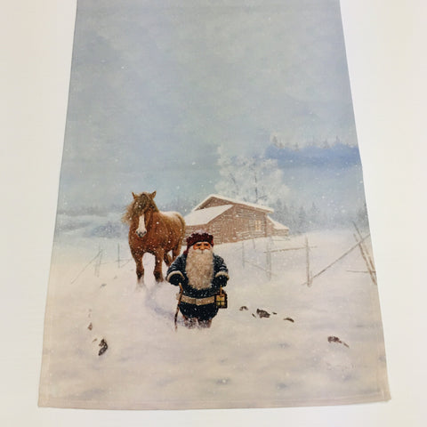 Jan Bergerlind Tomte & Horse in Snow Table Runner