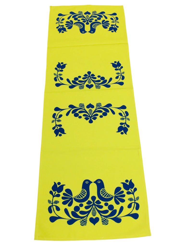 Swedish Folk Art Birds Table Runner