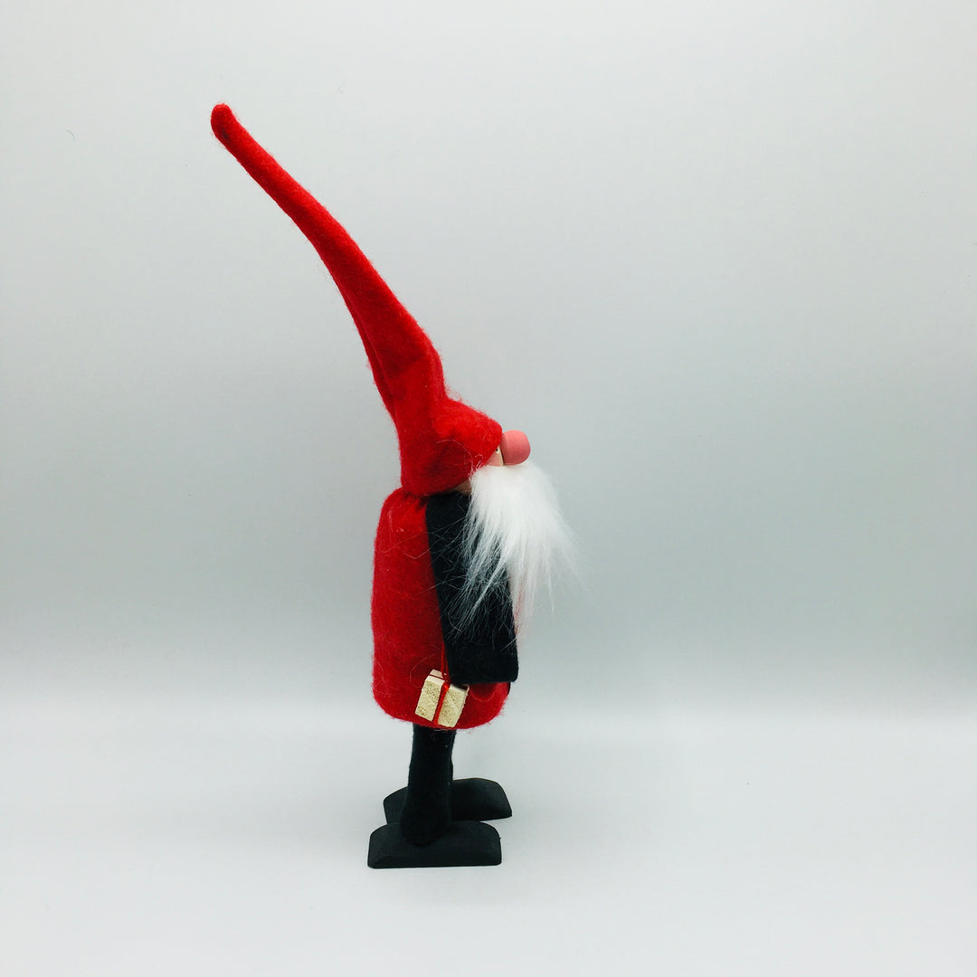 Hand made tomte holding a lantern & gift