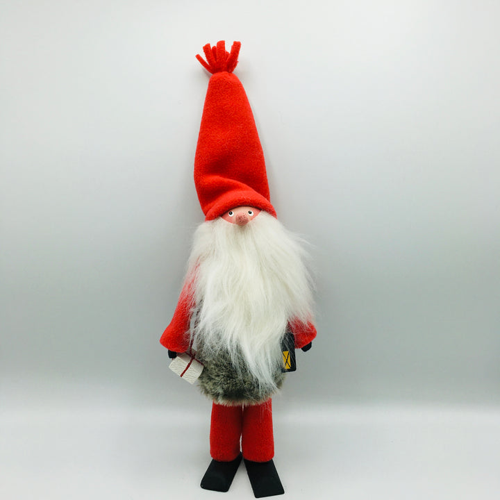 Hand made tomte holding a lantern & gift