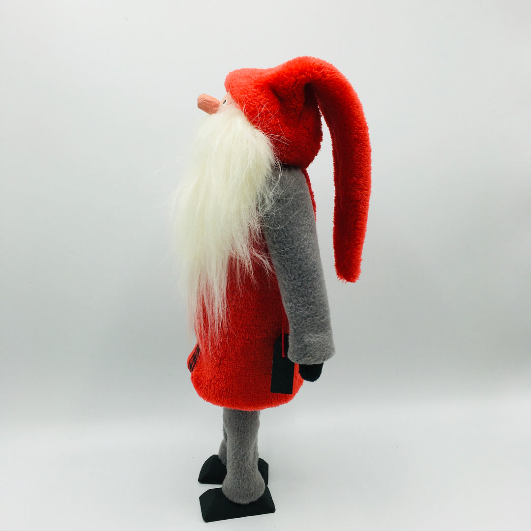 Hand made tomte holding a lantern & gift