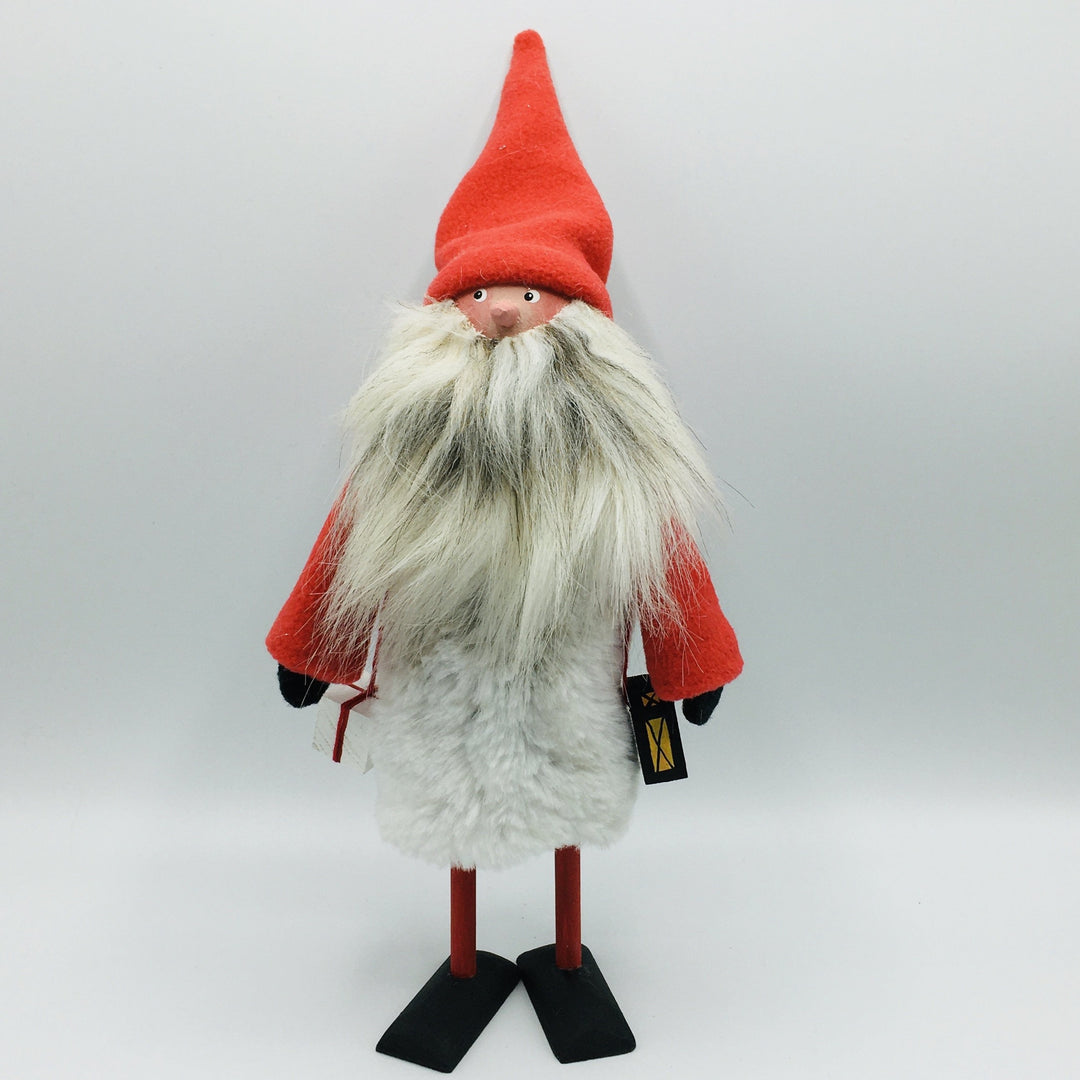 Hand made tomte holding a lantern & gift